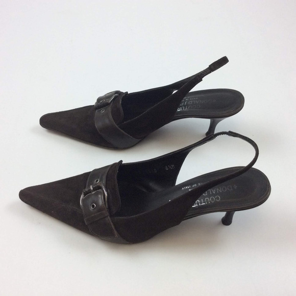 Donald Pliner Heels Size 6.5 Dark Brown Slingback - Picture 5 of 7